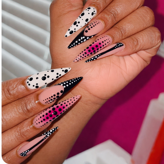 Blush & Bold Dots Press on Nails